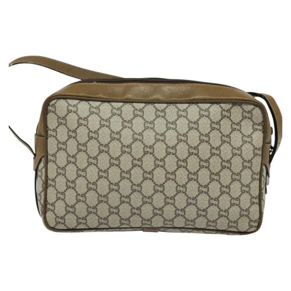 GUCCI GG Plus Supreme Shoulder Bag PVC Beige Gold Auth BA1591 - Picture 3 of 16